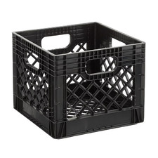 Juggernaut Storage 16QT Heavy-Duty Plastic Square Milk Crate Black picture
