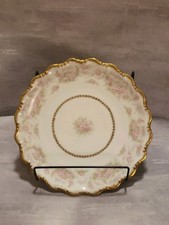 Antique Blakeman &Henderson Limoges France Roses Gold Trim Plate Raised Rim picture