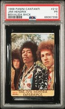 The Jimi Hendrix Experience 1968 Panini Cantanti #212 Bisvalid Back Rookie PSA 1 picture