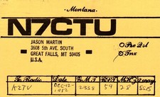 Great Falls Montana N7CTU QSL Radio Postcard picture