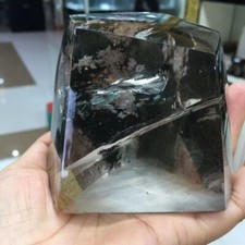 Top Natural Ghost Phantom quartz crystal mineral specimen reiki healing+stand picture