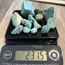 Premium blue Turquoise Nugget Mineral and gem untreated 230 grams old stock picture