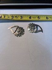 Trade Silver Weeping Heart Brooches Stamped Set Pair picture