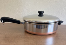Revere Ware 10” Chicken Fryer 3” Deep W/Copper Bottom & Lid NICE picture