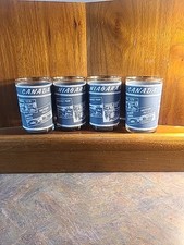 Niagara Falls vintage souvenir drinking glass Set Of 4 Blue & White Tumblers  picture