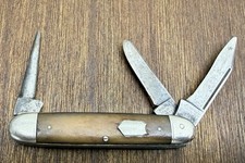 Vintage Hibbard Spencer Bartlett Pocketknife Bone Handle picture