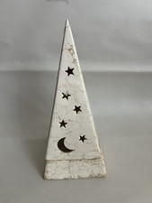 Partylite Candle Holder Ceramic Celestial Pyramid Crackle Glaze VTG Tea Light picture
