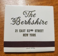 The Berkshire Hotel - Madison Ave. At 52nd - Matchbook Vintage (Pre 1979) picture
