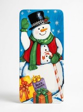 Vintage See's Candies Snowman Christmas Chocolate Box Empty 10x5 picture