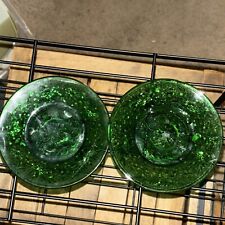 2 Anchor Hocking Emerald Forest Green Small Dessert/bread Plates picture