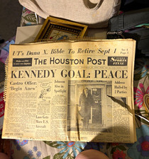 Houston Post Chronicle Newspaper January 21,1941 - Kennedy Goal: Peace picture