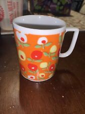 Vintage Mug, Fleurette Made in Japan, Coffee or Tea, Orange With Flowers picture
