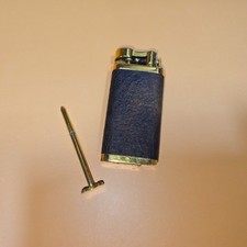 Vintage IM Corona Old Boy Lighter, Gold & Sandblasted Dark Briar Finish picture