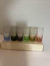 vintage multi-colored cordial or shot glasses manufactured By Mound Glass MCM picture
