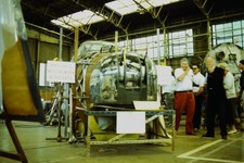 c1980's Kodachrome 35mm Slide B 17 Flying Fortress Bomber Restoration Hangar picture