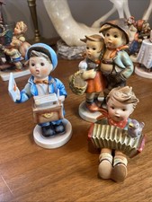 Lot Of 3 - TMK 3 1957-64 Goebel Hummel Figurines “Surpise” “Accordion” “Postman” picture