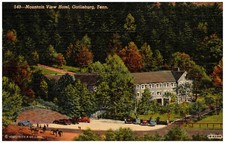 Gatlinburg, TN Mountain View Hotel Exterior ©Curt Teich & Co. Horses Cars -A103 picture