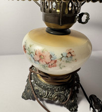 GWTW Parlor Lamp Base Only Floral Design Converted to Electric picture