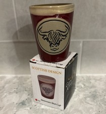 Glen Appin Highland Cow Shot Cup Stoneware Scotland 1.5 fl oz picture