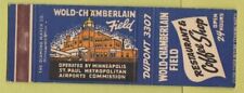 Matchbook Cover - Wold Chamberlain Field Minneapolis St Paul MN airport picture
