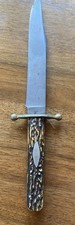 Antique RF Mosley Sheffield Bowie Knife Stag Handle Brass Guard Hunting Knife picture
