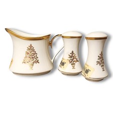 Lenox Dimension Eternal Christmas Porcelain Creamer Salt & Pepper NEW Vintage  picture