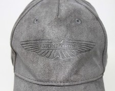 Aston Martin Gray Faux Suede Adjustable Hat Embossed Wings Logo Luxury Cap picture