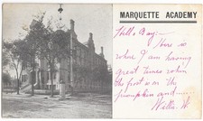 Marquette Academy Milwaukee WI 1907 Postmark Divided Back Postcard Bertram picture