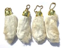 Rabbit Foot Keychain Snow White Gold Chain - 4 Pieces picture