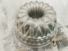 Antique German Aluminum Fluted Pudding Jello Mold picture