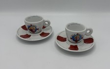 2 Illy Thursday Chuck Espresso Cups Demitasse Saucers 2005 ~ READ picture