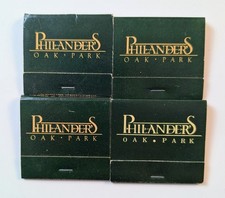 Vintage Philander's Oak Park IL Restaurant Matches Lot of 4 Matchbooks Full picture