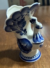 Russian Gzhel Porcelain Napkin Holder 