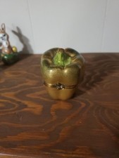 Vintage Chamart Limoges France Green Bell Pepper Vegetable Trinket Box Oversized picture