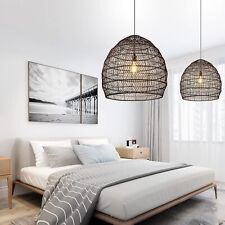 Rattan Woven Handmade Hanging Lamp Crafts Lampshade Pendant Fixture Shades Light picture