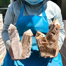 2pcs 6.05 LB Natural Sphalerite Multi‑Point Obelisk Mineral Specimen 5696 picture