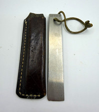 Vintage Gerber Sportsman’s Steel Knife Sharpener Portland OR Leather Sheath USA picture