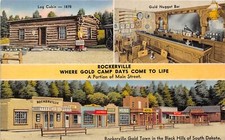 J55/ Rockerville Gold Town South Dakota Postcard Linen Black Hills 3View 136 picture