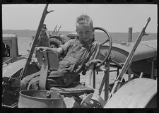 Photo:Ralls Texas 1930s Farm Boy on Tractor Seat Large Farm picture