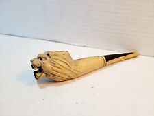 Vintage/Antique Tiger Lion Hand Carved Wood Smoking Pipe  picture