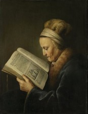Gerrit Dou Old Woman Reading 1631 Vintage Art Photo Reprint Wall Art picture