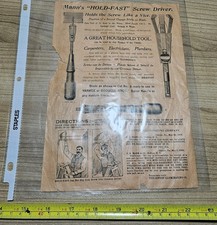 Vintage 1900s G. A. Mann Buffalo Hold Fast Screwdriver Tool Yankee Goodell Bros picture