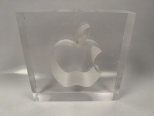 Apple Logo Lead Glass Display Desk Ornament (10 year employee service award) picture