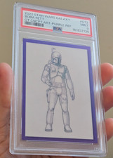 2022 STAR WARS GALAXY BOBA FETT OT-2 CONCEPT ART PURPLE REFRACTOR /50 PSA 9 MINT picture