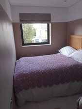 Vintage 70s handmade crochet bedspread lilac mauve retro boho 200 x 170cm unused picture
