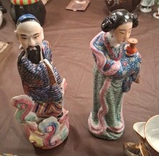 Vintage Chinese Porcelain Wise Man And Wome Figurine 10