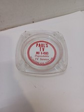 Vintage Glass Ashtray Advertising Paul's TV Essex MD. 1960s H2 picture