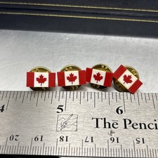 4 X Canadian Flag Lapel Pins 1/2