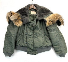 Vintage 60s USAF N-2B Flight Jacket Skyline Fur Hood Military Medium CONMAR picture