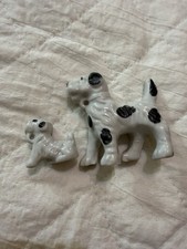 Vintage Japan Mom And Puppy Dog Figurines Mini Dalmatian Spots picture